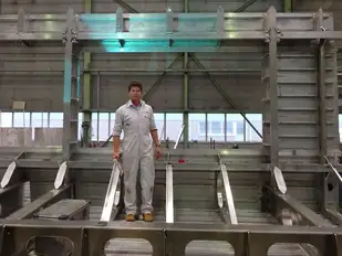 Rory on site at the build of the 73m (239.4ft) Feadship HASNA, winner of the 2018 World Superyacht Award in the Displacement Motor Yachts Between 500GT-1,999GT category<br/>